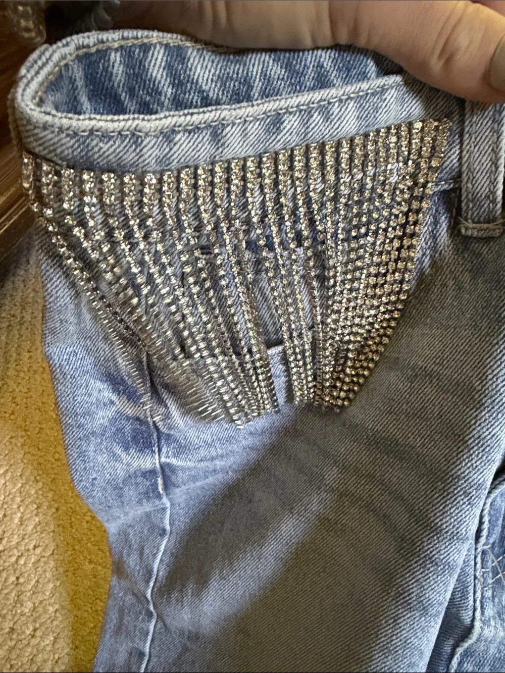 Forever 21 Rhinestone Ripped Jeans NEW - Picture 2 of 8